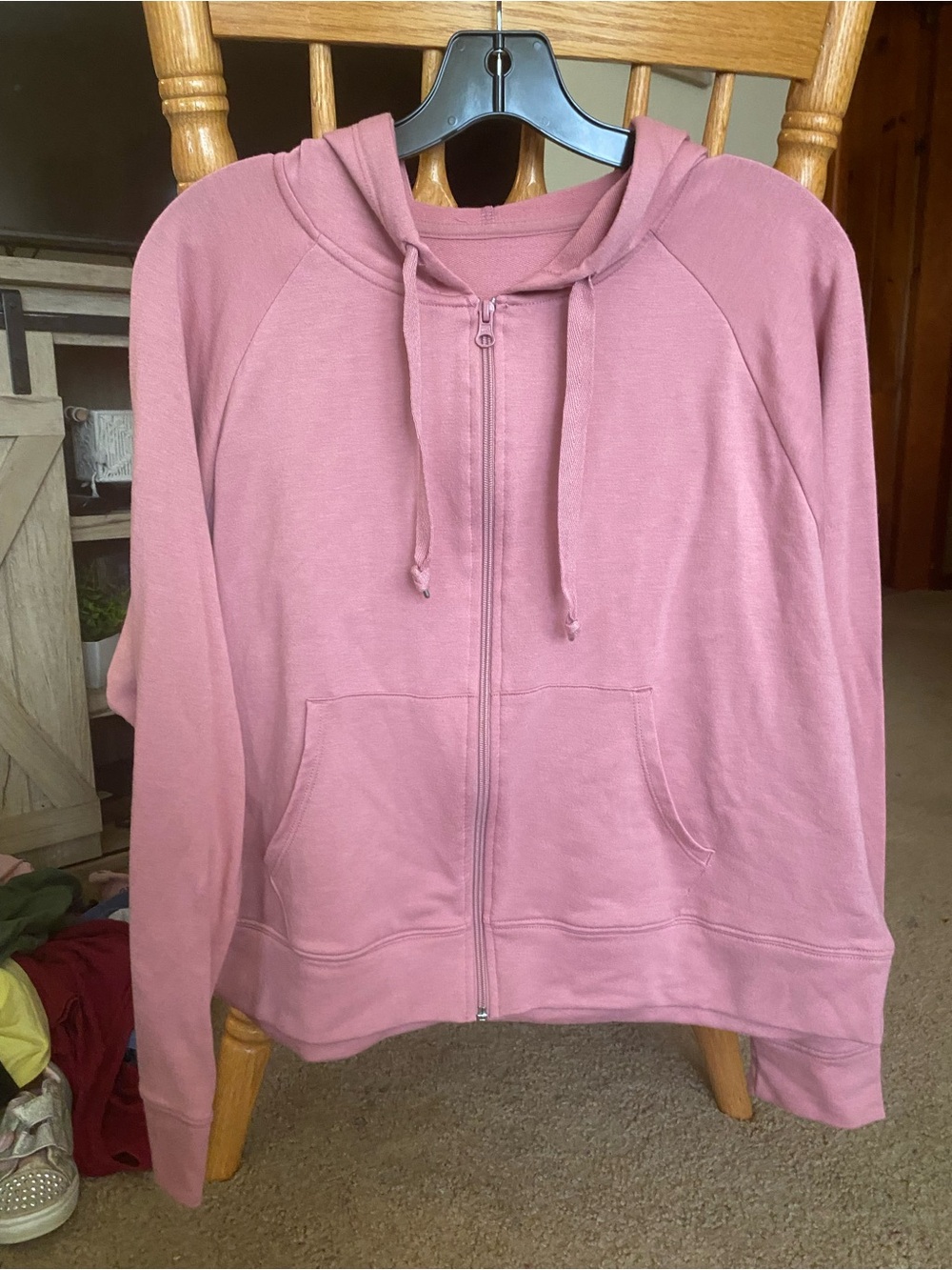 Xersion Loose Fit Mauve Pink Full Zip Hoodie Sweatshirt Women's Medium